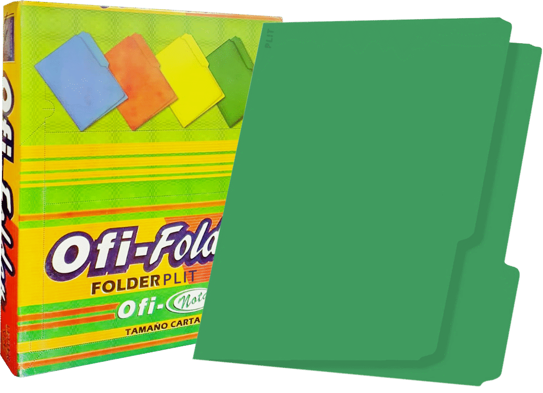Folders Verde Oscuro 8.5" x11", 100 pcs - Ofi-Nota